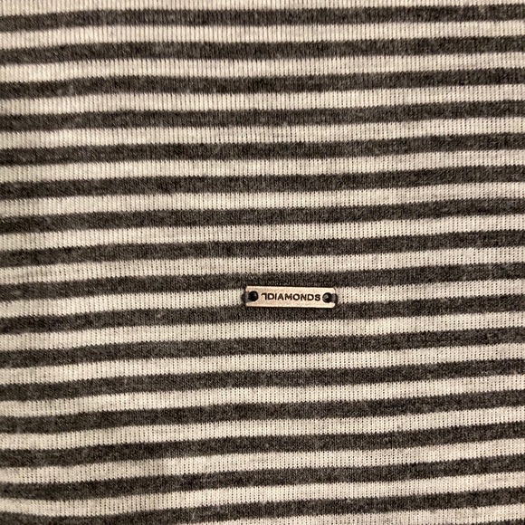 7 DIAMONDS striped zip up hoodie Size M EUC - Picture 3 of 14